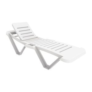 Resol Polypropylene Sun Loungers White (Pack of 2)