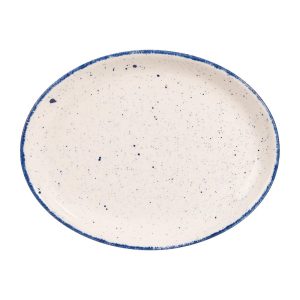 Churchill Stonecast Hints Oval Plates Indigo Blue 254mm (Pack of 12)