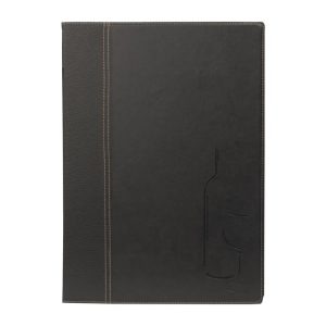 Securit Contemporary Wine List Cover Black A4