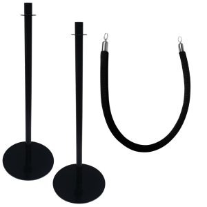 Bolero 1.5m Black Barrier Rope and Barrier Posts