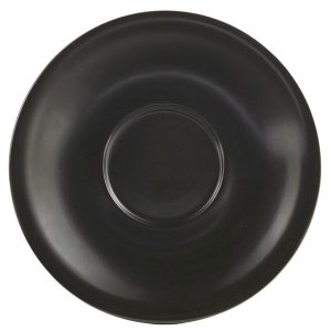 Genware Porcelain Matt Black Saucer 13.5cm/5.25″ QTY:6