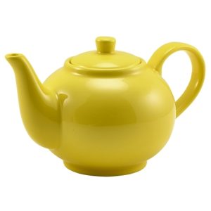 Genware Porcelain Yellow Teapot 45cl/15.75oz QTY:6