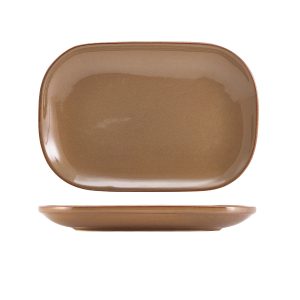 Terra Stoneware Rustic Brown Rectangular Plate 24 x 16.5cm QTY: 12