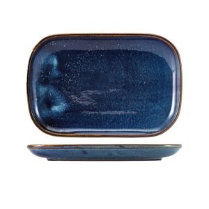Terra Porcelain Aqua Blue Rectangular Plate 24 x 16.5cm QTY:12