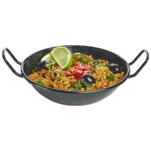 Black Enamel Dish 16cm QTY:10