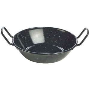Black Enamel Dish 18cm QTY:6