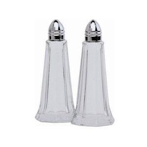 Glass Lighthouse Pepper Shaker Silver Top qty:1