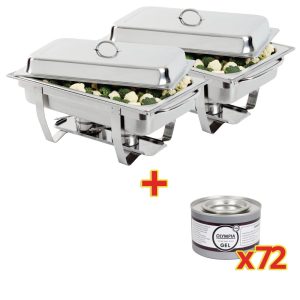 2x Milan Chafer and 72 Olympia Gel Fuel Tins