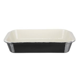 Vogue Black Cast Iron Roasting Dish Large
