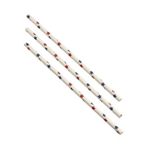 Paper Straws Red and Blue Stars 20cm (500pcs)