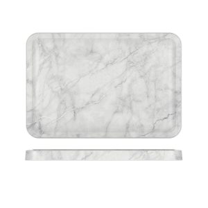 White Marble Agra Melamine Tray 34 x 23cm QTY:1