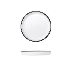 Black/White Melamine Athens Round Tray 21.6cm QTY:1