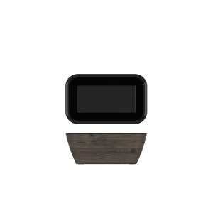 Oak/Black New Haven Melamine GN1/4 Deep Dish 26.5 x 16.2 x 10cm QTY:1