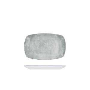 White Shakti Stone Melamine Oblong Plate 23.5 x 15cm QTY:12