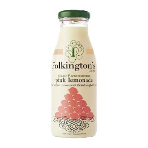 Folkington’s Juices Pink Lemonade Glass Bottle 250ml (Pack of 12)